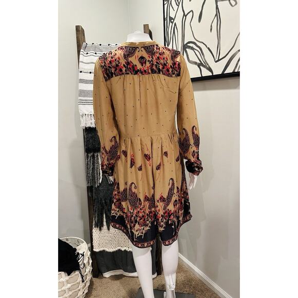 Free People Women’s Size Medium Yellow Sierra Valley Paisley Cottagecore Dress - Picture 4 of 13